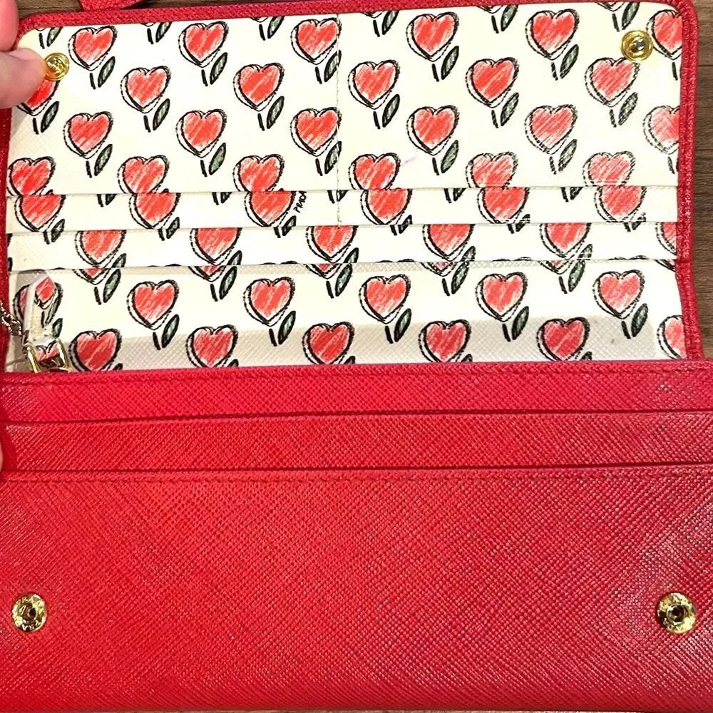 Prada Red Saffiano Leather Long Wallet - Full Inclusion - NEW
